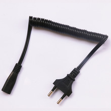 ac電源線廠家批發   8字尾剃須刀彈簧充電線 2插通用彈簧充電線