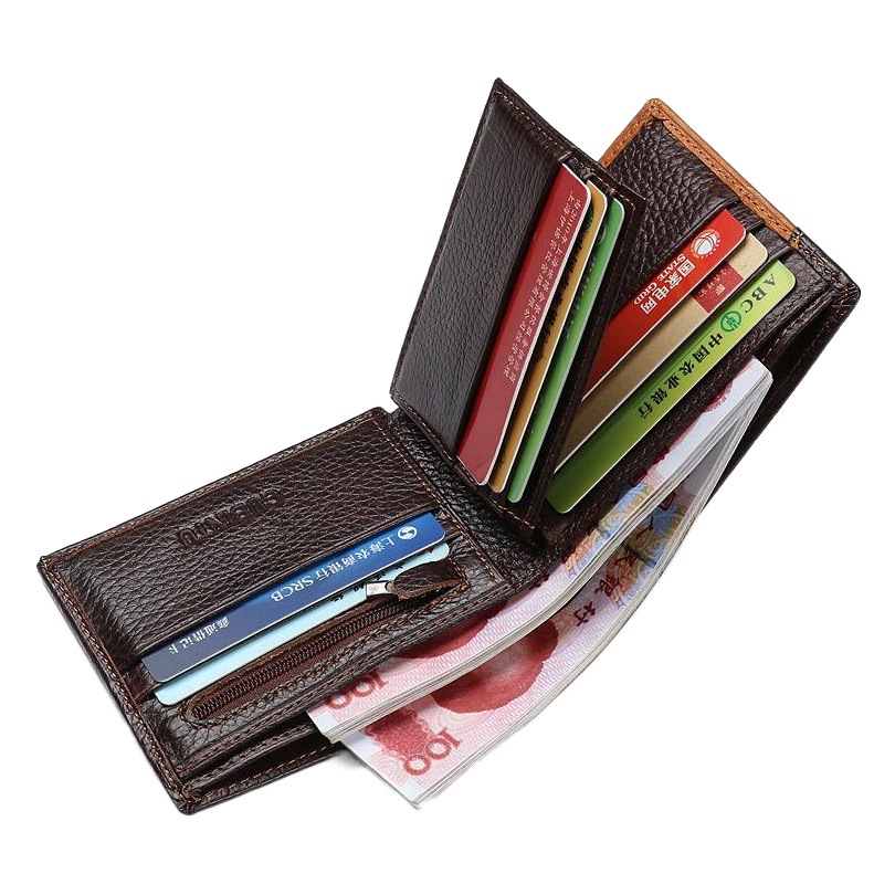 2026 New Model Mixed Wholesale Men's Unique Patchwork Wallets Creative Genuine Leather Wallets Coin Purses