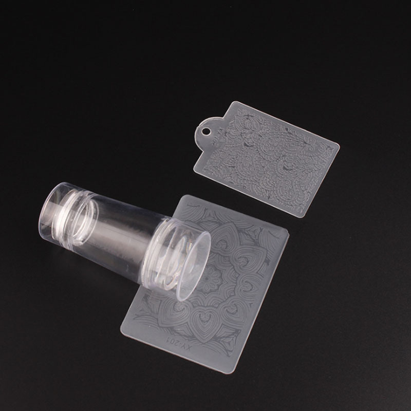 Manicura francés doble cabeza sello silicona cubierta pegatinas TikTok Net rojo popular uñas herramienta de transferencia de cabeza transparente