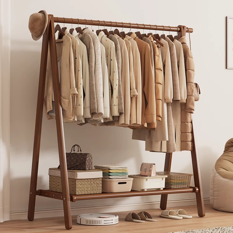 Percha de madera sólida percha de piso percha de ropa percha de sombrero percha de ropa percha de madera doméstica percha de ropa percha interior simple percha de secado