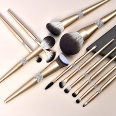 12 champagne gold dazzling queen high-end makeup brush set soft-bristled eye shadow foundation makeup artist tool set