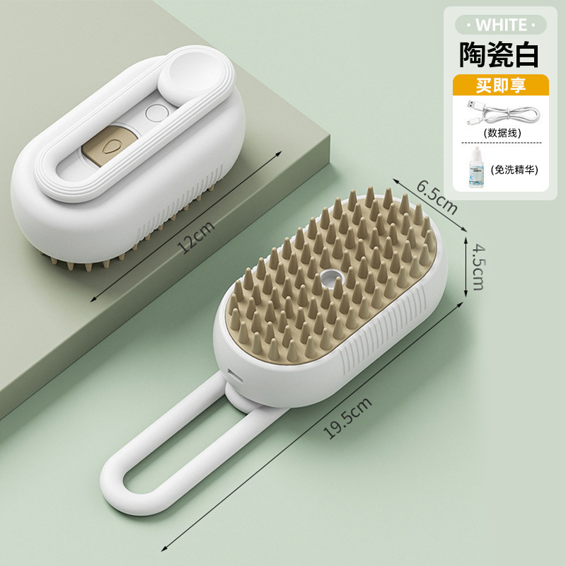 스프레이 마사지 빗 [USB 충전 에센스] (화이트) 에센스 포함