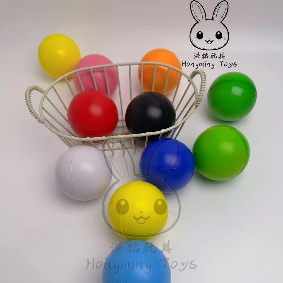 Pu Ball Polyurethane Foam 6.3cm Spray-Painted Glossy Ball Decompression Vent Solid Extruded Sponge Ball Logo Printing