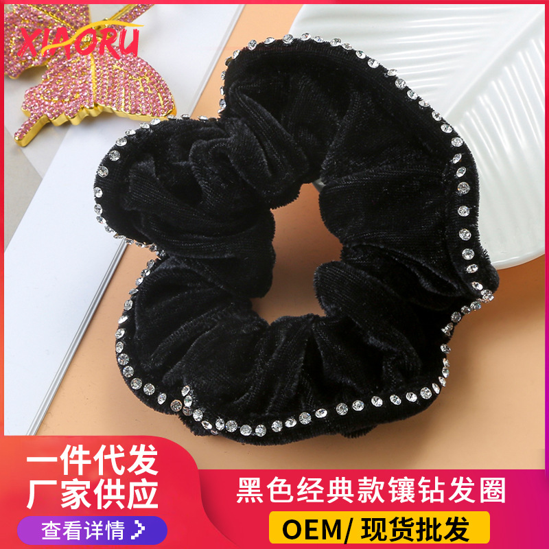 가을과 겨울 여성의 우아한 헤어 액세서리 인터넷 연예인 헤어 로프 소녀의 패션 간단한 매일 착용 보라색 장식품 대량 머리 넥타이