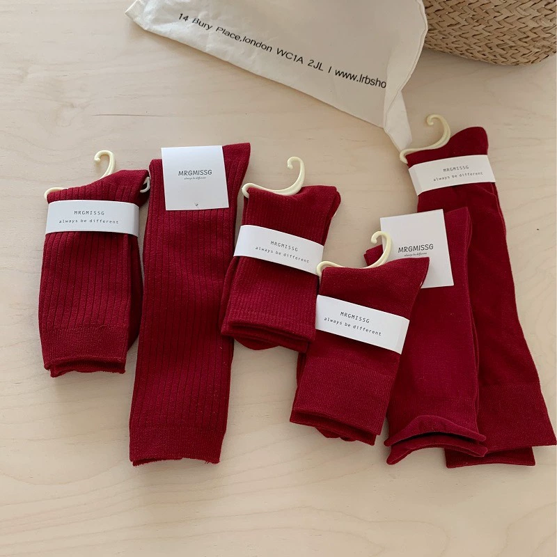 Ангольские красные носки и носки для укладки детей сплошной цвет