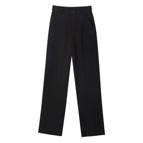 Women's Spring and Summer New Style Suit Pants, High-Waisted Slimming Black Droopy Floor-Length Loose Straight Leg Narrow Wide Leg Pants for Women