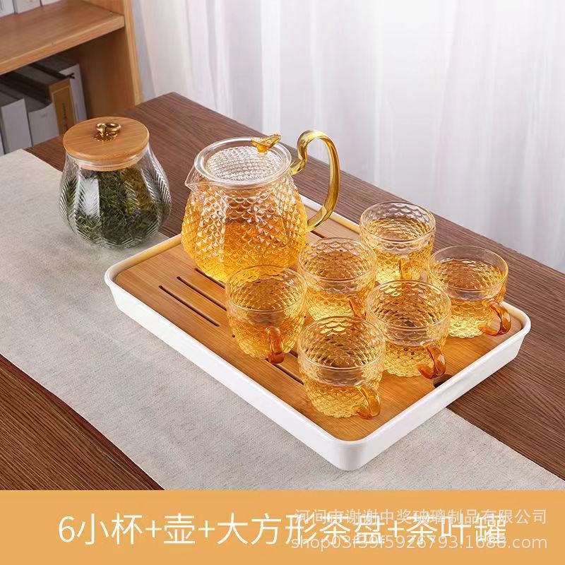 1 포트 6 컵 + 대형 티 트레이 + 티 포트