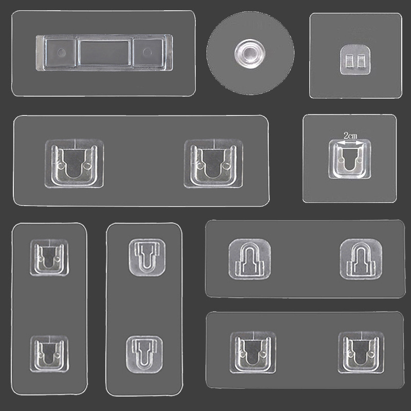 Storage Rack Spare Adhesive Patch Strong Transparent Wall Sticker Hook Seamless Scratch Punch-Free Wall-Mounted Accessories