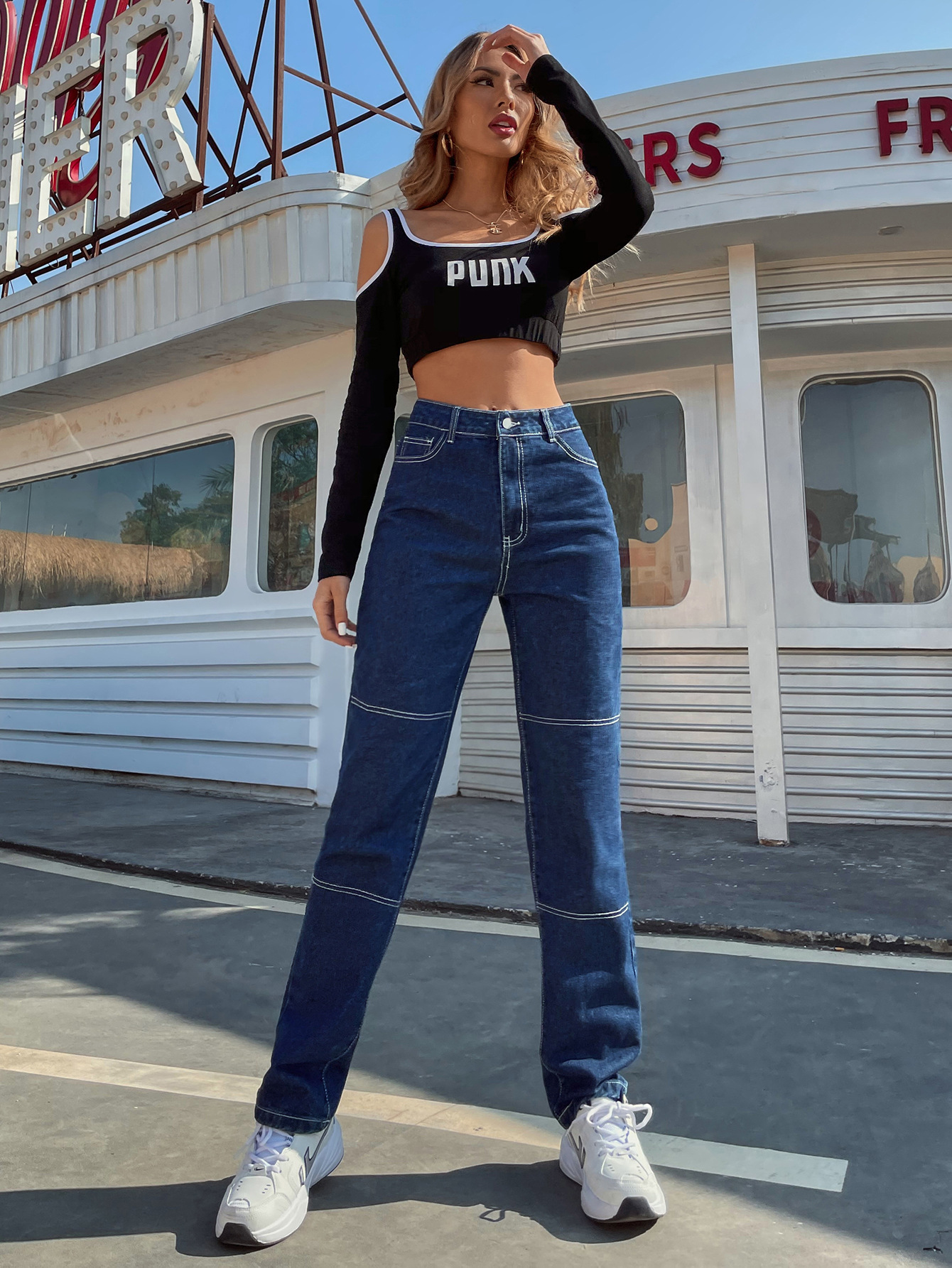 women s high waist straight jeans nihaostyles clothing wholesale NSJM80301