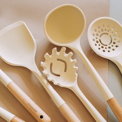 木可シリカゲル鍋シャベル無粘着鍋専用スプーンシャベルセット家庭用食品級調理器具耐高温シャベルスプーン