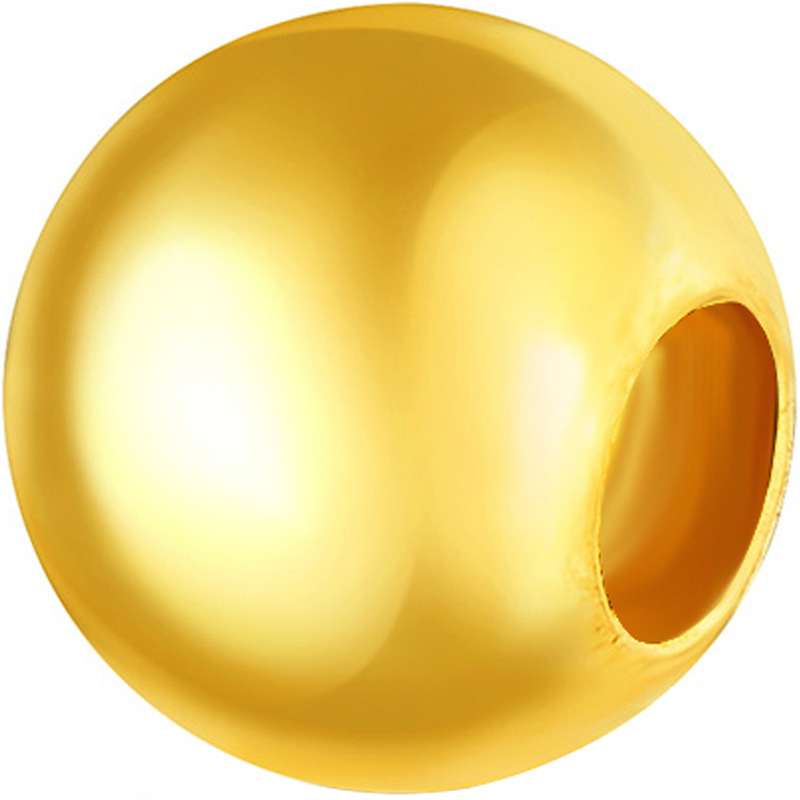 黄金转运珠散珠999足金小金珠纯金光面圆珠3D硬金金豆豆戒指女