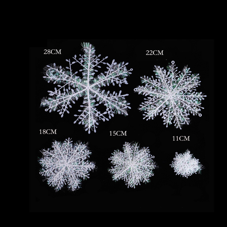 Christmas tree decoration snowflakes Christmas plastic snowflakes 11CM-28cm multiple specifications available for cross-border supply
