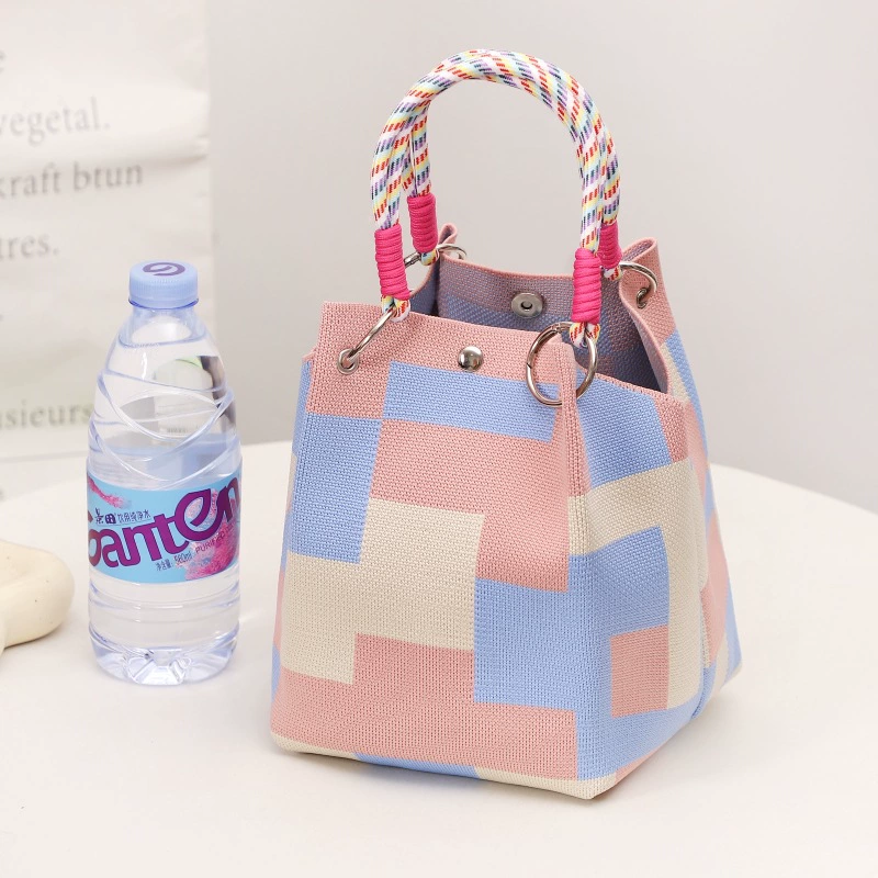 Woven knitted three dimensional purse, small clutch bag
