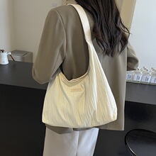 小清新时尚托特包女2024新款条纹百搭日系简约单肩包睿营潮流女包