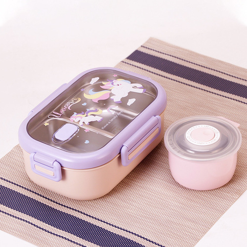 New 304 stainless steel insulated lunch box for male and female students and children portable compartmented lunch box canteen lunch box