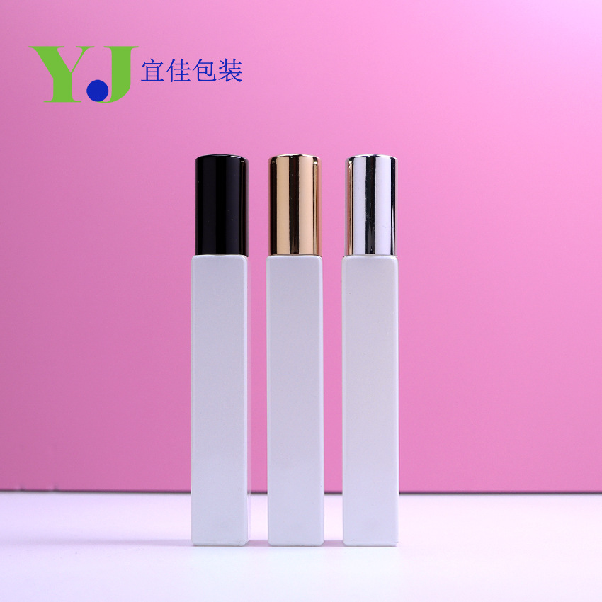 10ml方形香水瓶白色喷雾化妆品小样按压细雾玻璃瓶