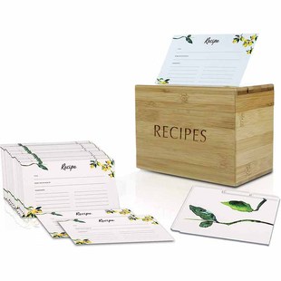 Dongguan Bamboo and Wood Crafts Manufacturer Customized Bamboo and Wood Kitchen Recipes Square Bamboo Menu Card Storage Bamboo Box