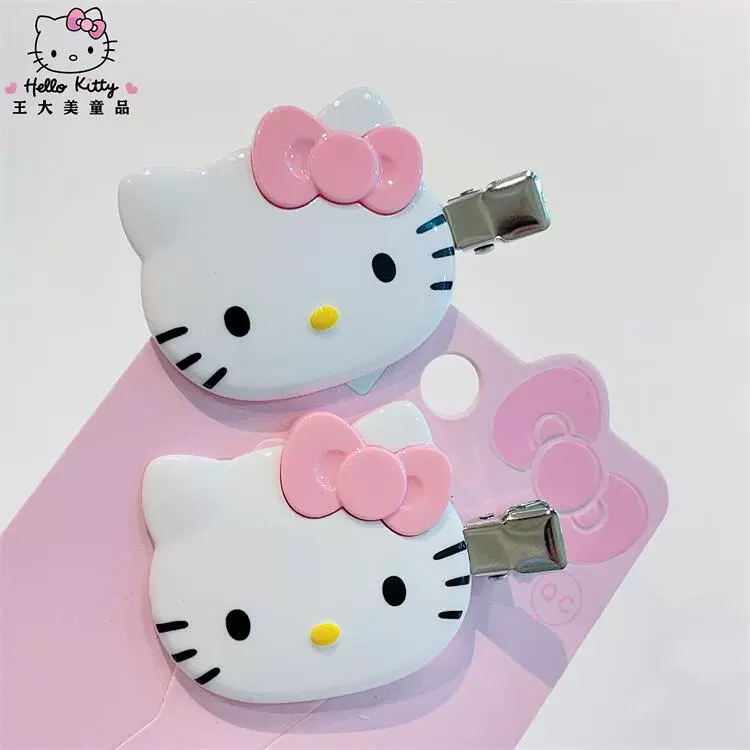 Заколки для волос Hello Kitty - подлинная детская заколка, пара розовая или красная