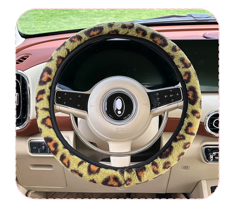 Cross-Border New Car Steering Wheel Cover Plush Warm Car Anti-Slip Steering Wheel Protective Cover Winter Anti-Freeze Handle Cover