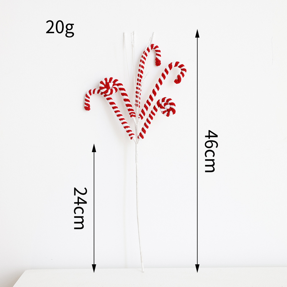 Decoraciones navideñas con bastones, pompones y dulces de felpa, para árbol de Navidad o fiestas