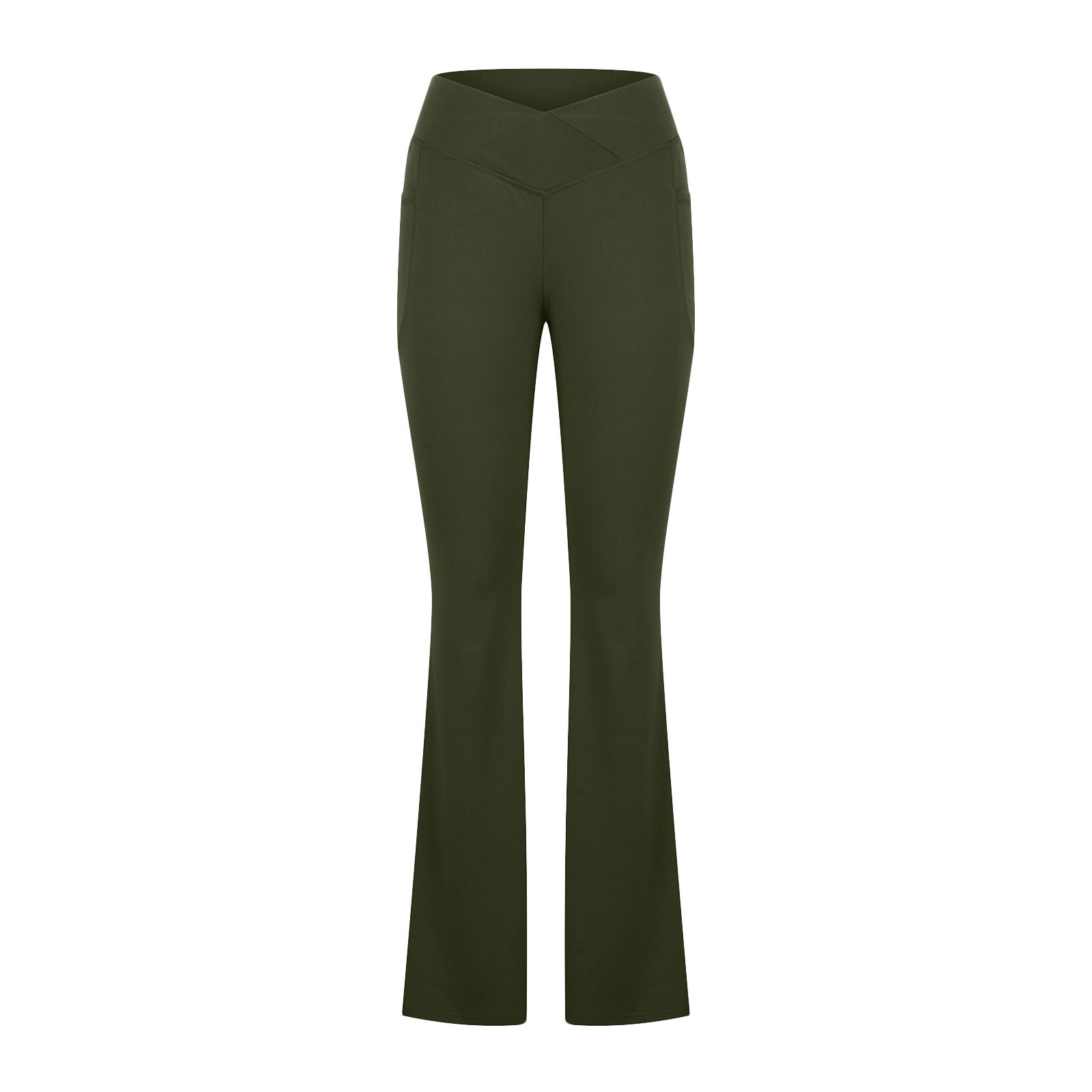 Femmes Du Quotidien Mode Couleur Unie Toute La Longueur Poche Pantalon Évasé display picture 50