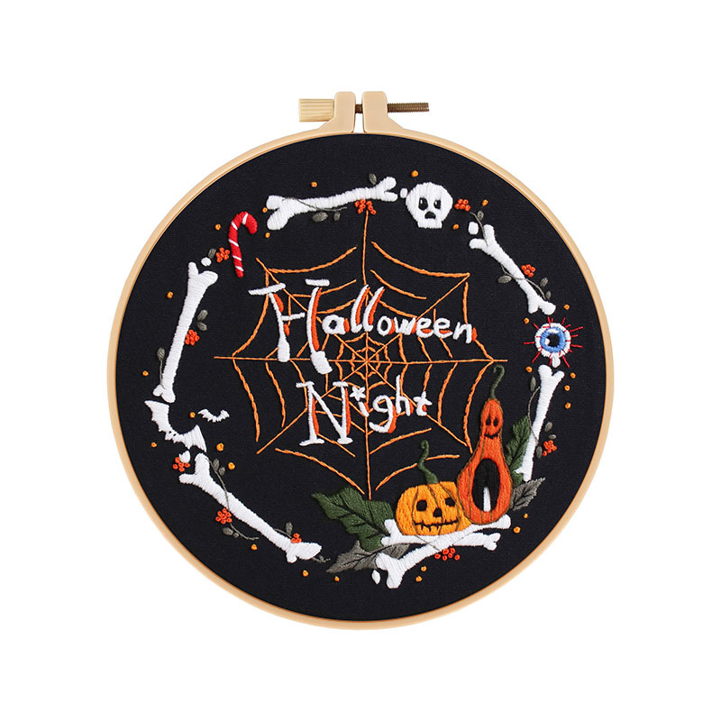 Nuevo producto 2024 feliz Halloween bordado amazon venta caliente bordado a mano bordado diy material paquete