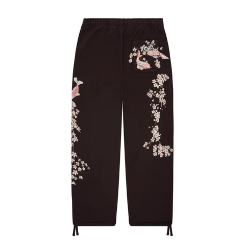 Derschutz Sweatpants Cherry Blossom Embroidered Black