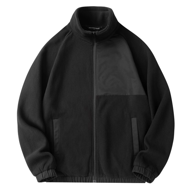 Мужской бархатный свитер на молнии, с длинным рукавом, fleece кардиган, теплая куртка