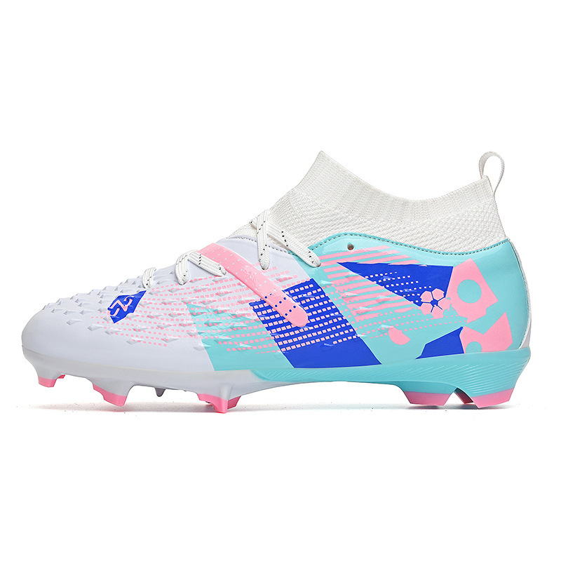 Zapatos de Fútbol de Corte Medio de Piel Sintética Antideslizantes y Ligeros para Césped