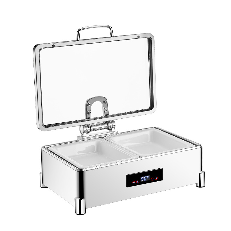 304 スマートビジュアルビュッフェストーブステンレス鋼電気加熱断熱商業朝食フリップカバー油圧ブッフェストーブ|undefined