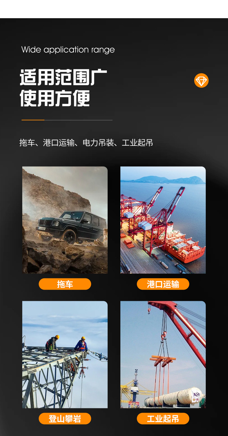 Polyester Trailer Strap, Thickened and Widened Car Towing Rope, Emergency Towing Strap for Cars and Suvs