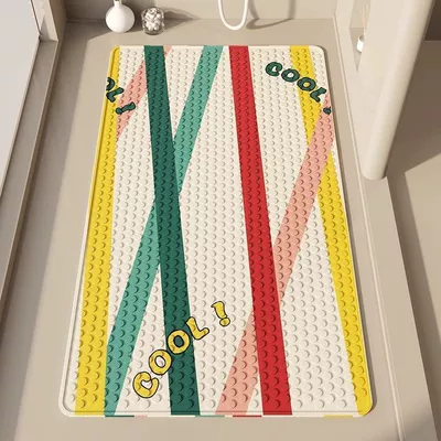 Avtomobil döşəmə paspasları — water, anti-fall bathroom floor mat - wc-cool-color-strips-suction-cup-mat-6090cm