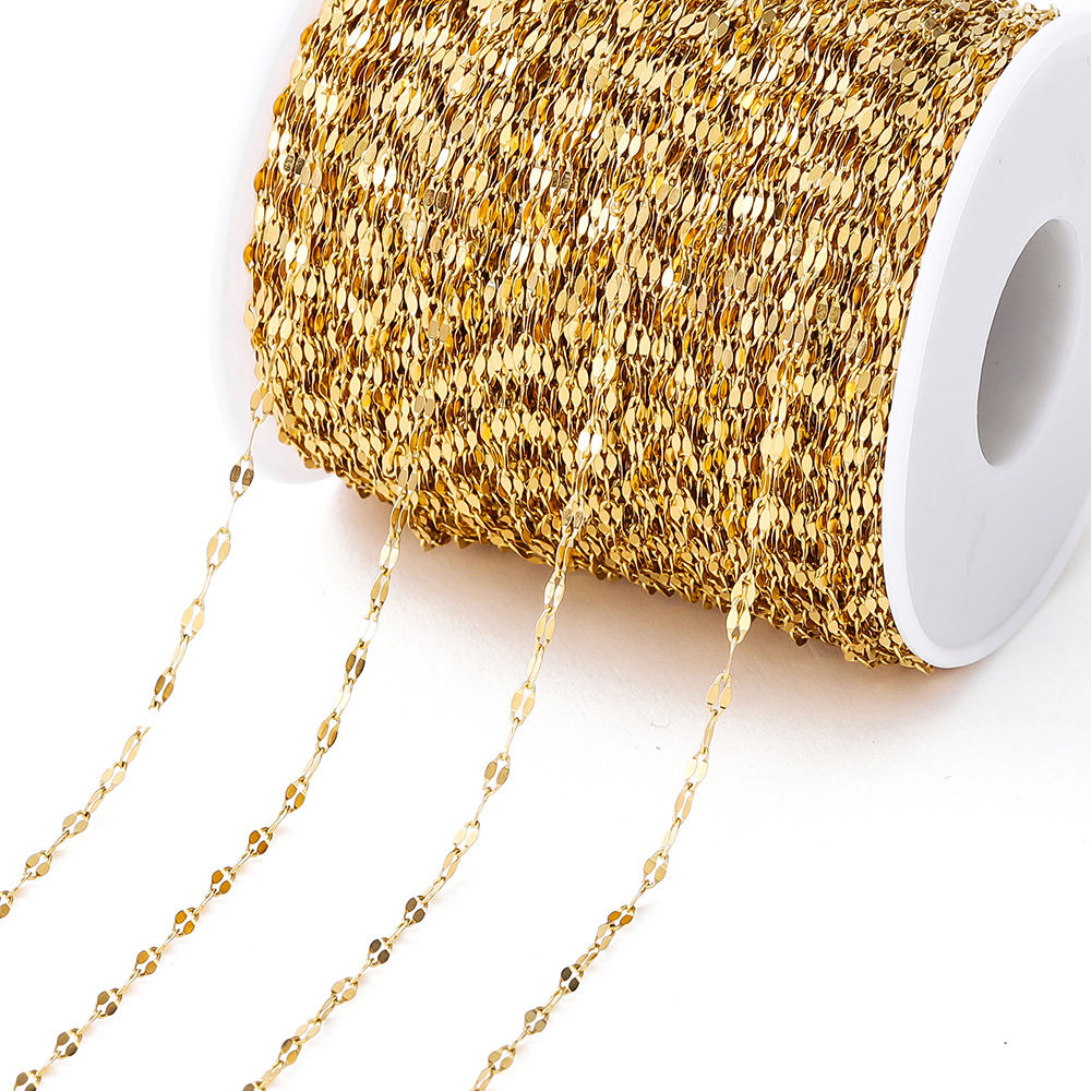 10g Weight Chain Jewelry Making Type DIY Jewelry Accessories Classification 2 M Quantity 304 Stainless Steel Material Solid Color Pattern All Seasons Season Plating Design Basic, Simple Style Style 2 M 304 Stainless Steel DIY Jewelry Accessories Chain Basic Simple Style Solid Color 8
