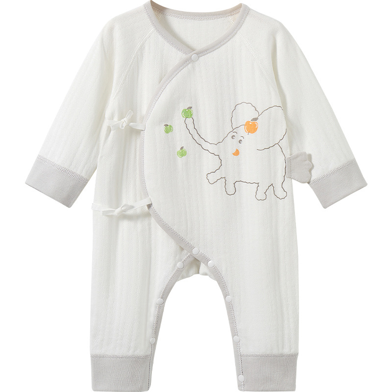 Ropa de recién nacido para primavera, otoño e invierno, pelele de algodón puro para principios de primavera, unisex, mono cálido para bebés.