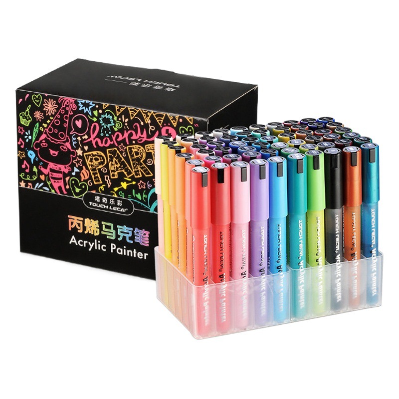 Lecai marcador de acrílico DIY teléfono móvil Shell impermeable color relleno zapatos de la pluma 60 color acrílico pigmento pluma graffiti pluma
