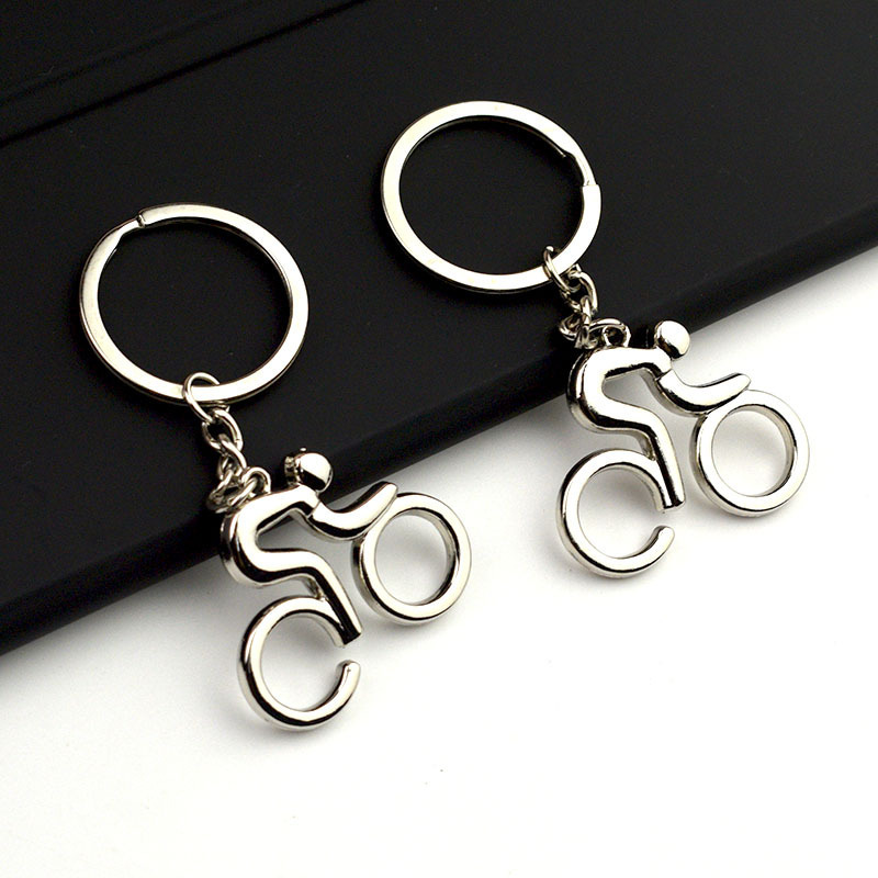 Metal Cycling Keychain Creative Bicycle Key Pendant Keychain Sports Games Small Gift Wholesale