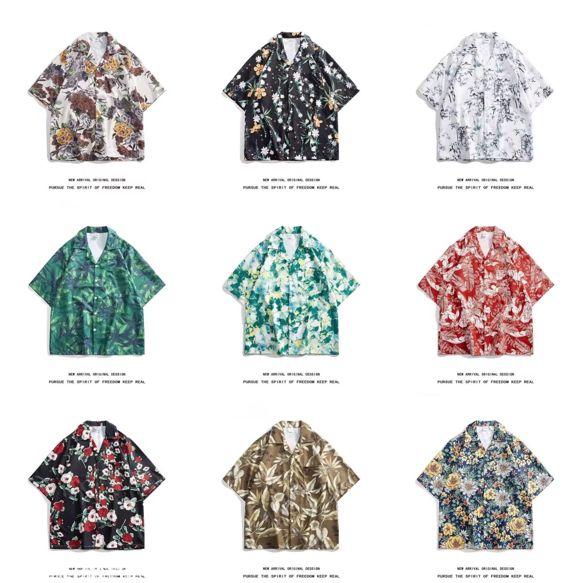 Тайская рубашка с кубинским воротником и цветочным принтом для мужчин и женщин, свободная ретро-гавайская свободная пляжная рубашка с короткими рукавами для отдыха для пар