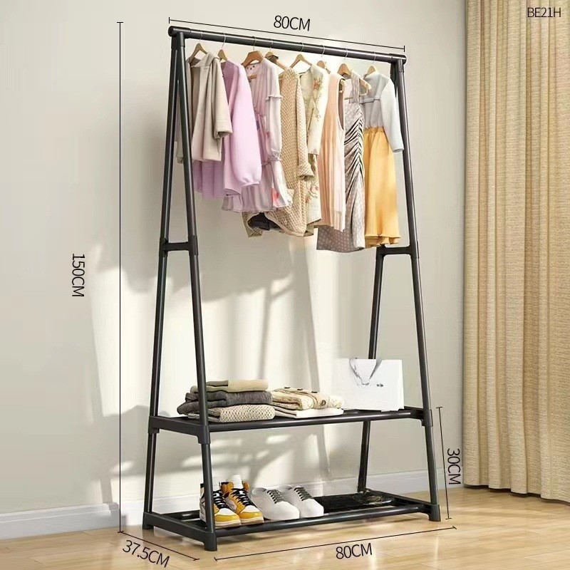 80CM 블랙 폴 A자형 더블 레이어 네트 + 수납선반