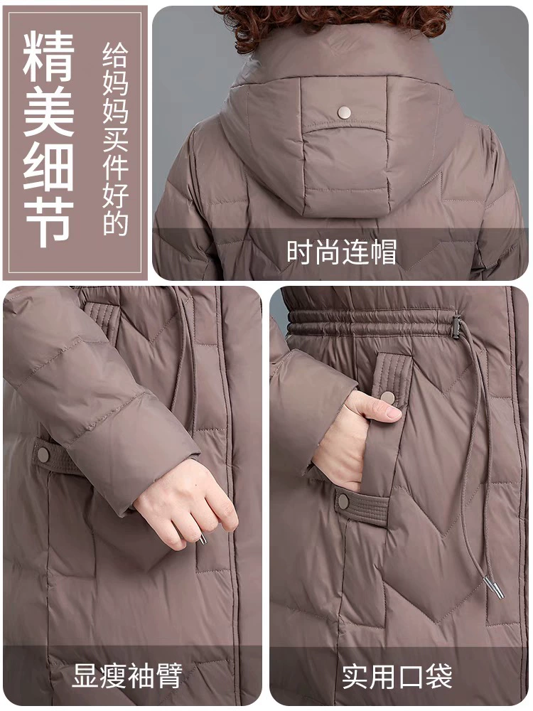 Winter down jacket, western style, increased thickness, for middle age