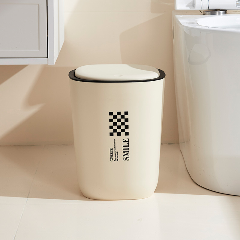 Odor-Proof Bathroom Crevice Trash Can with Pop-Up Lid, Press-Type Trash Bin for Living Room, Bathroom, and Kitchen Odor-Proof Bathroom Crevice Trash Can with Pop-Up Lid, Press-Type Trash Bin for Living Room, Bathroom, and Kitchen