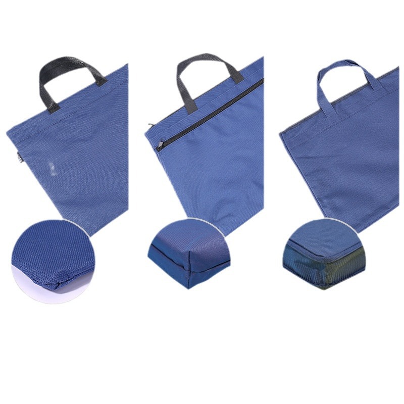 Handheld shopping bag for folders with zipper, laptop for documents, business version 5