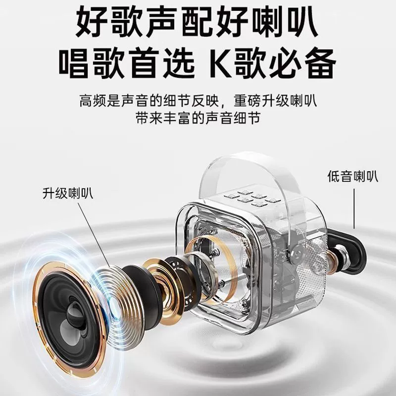 Беспроводной однофункциональный микрофон K12/K13 Bluetooth колонка без потерь звука KTV2.1 маленькая колонка двух микрофонов яркая многофункциональная