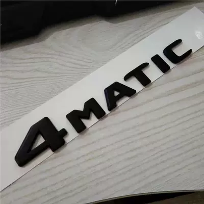 Car logo, Logo Mercedes Tail Label - new4matic-flat-matte-black