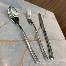 港式实心高端酒店餐厅家用牛排刀叉勺家用餐具西餐套装餐厅三件套