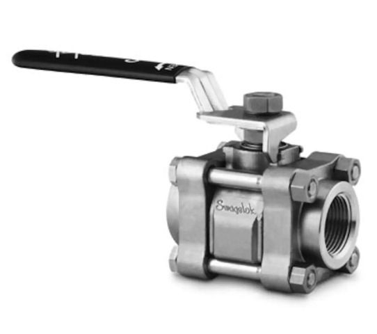 世伟洛克SS-62EF4不锈钢3件式60系列球阀UHMWPE阀座1/4 in.内螺纹