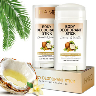 ELAIMEI Cross-border Fragrance Ointment Underarm Antiperspirant Clean Flavor Fresh Fragrance Solid Stick Lasting Natural Fragrance Ointment 75g