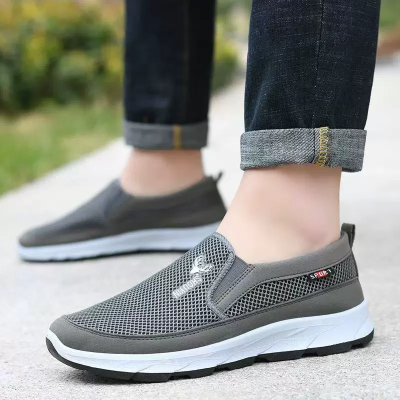 老头鞋老北京布鞋男士夏季爸爸款凉鞋老年人网面老人男鞋爷爷网鞋