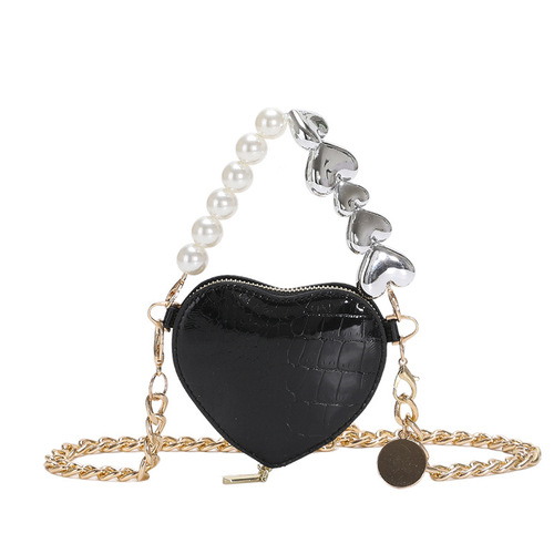 Mini bag  spring new style bundy bag fashionable pearl patent leather love handbag crossbody small waist bag