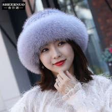 帽子冬女潮貂毛冬天水貂时尚皮草百搭貂皮狐狸毛渔夫帽雷锋帽保暖