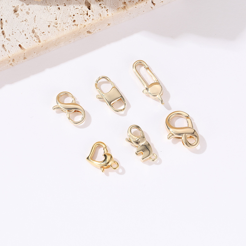 Zhongxing factory wholesale 14k real gold color regular accessories love elephant lobster clasp diy handmade jewelry accessories Zhongxing factory wholesale 14k real gold color regular accessories love elephant lobster clasp diy handmade jewelry accessories
